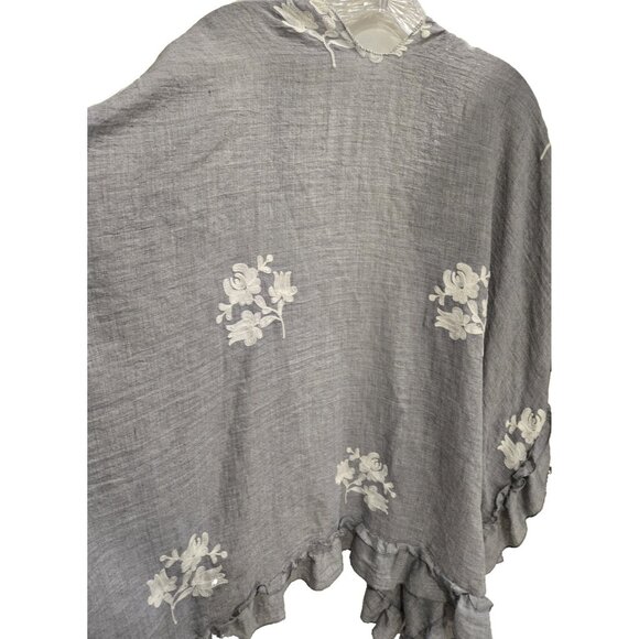 Janice Apparel Embroidered Open Front Kimono One Size Beach Coverup Visccose - Picture 3 of 8